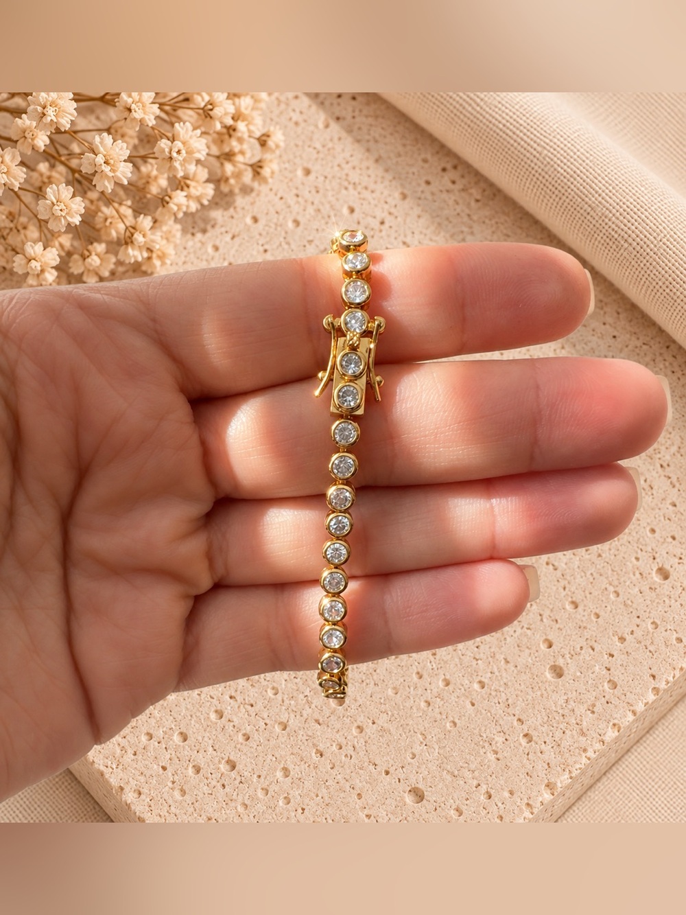 Gold Crystal Tennis Bracelet